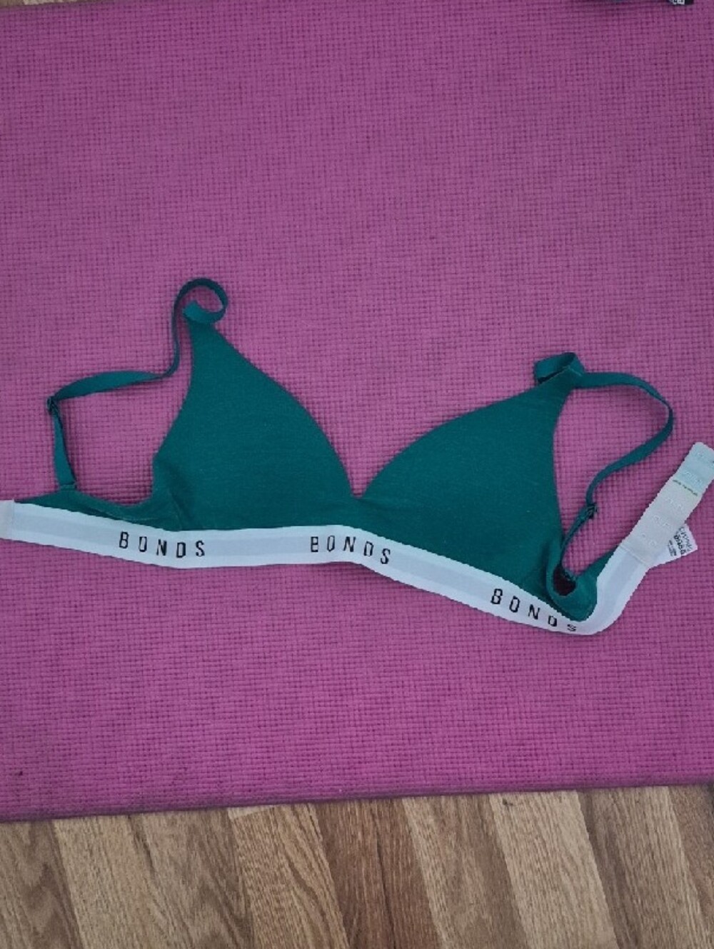 Bonds Teal Seamless Bralette with White Branded Band